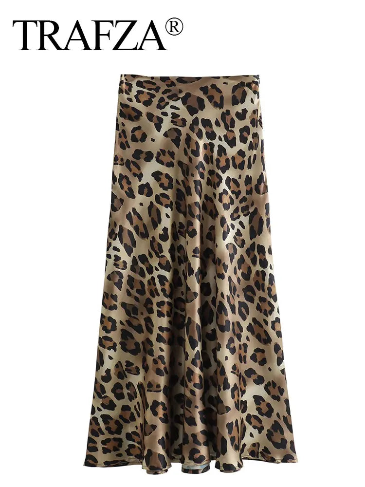 RORA Print Skirt Vintage High Waist