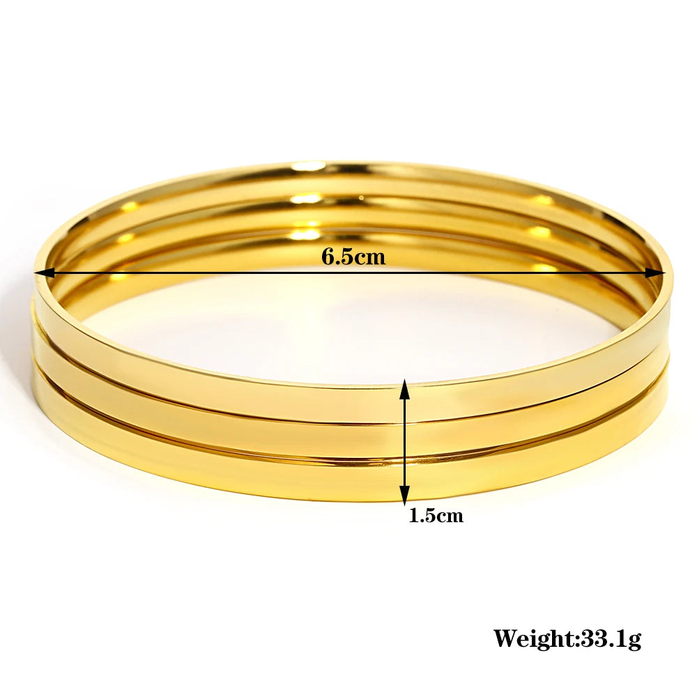 Cornelius 3pcs/set 316L Stainless Steel  18K Gold Plated