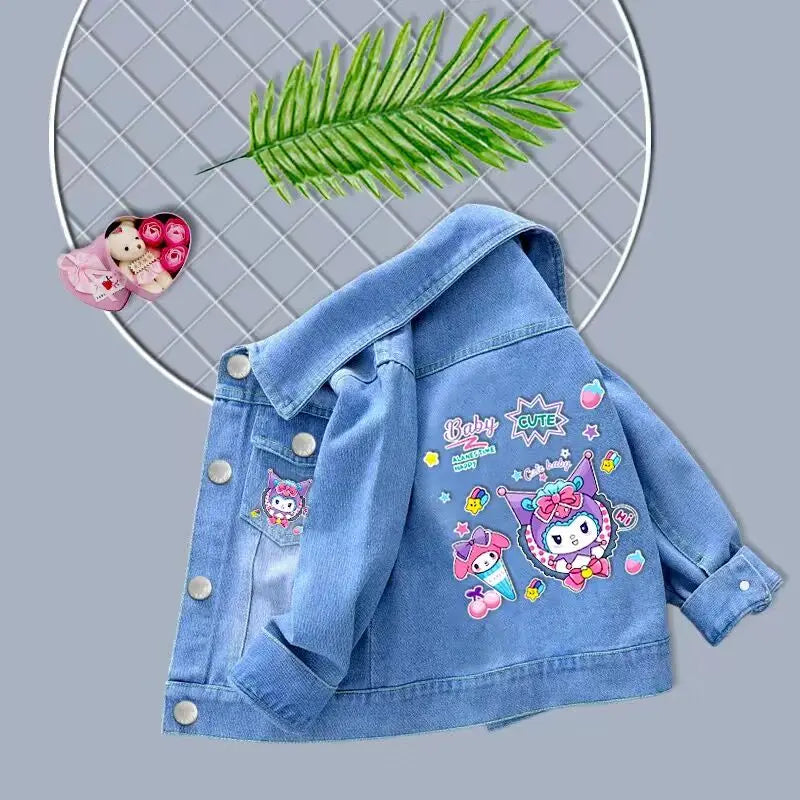 MINI LADY 2024 New Baby Boys Girls Denim Mickey Minnie Mouse Jacket Coat Spring Autumn Children Outerwear Kids Cotton Clothes for 2-9 Year