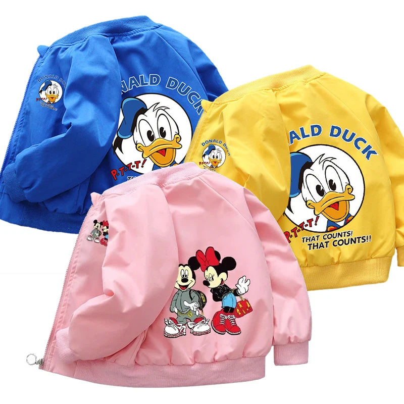 MINI LADY 2024 Spring Baby Boys Girls Coats Cartoon Mickey Mouse Hoodies Jacket For Kids Sweatshirt Children Windbreaker Outerwear 1-6 Years